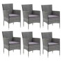 Garden dining set 7 pieces and gray synthetic rattan cushions by vidaXL, Garden sets - Ref: Foro24-3094982, Price: 489,92 €, ...