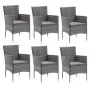 Garden dining set 7 pieces and gray synthetic rattan cushions by vidaXL, Garden sets - Ref: Foro24-3094982, Price: 527,34 €, ...