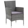 Set comedor jardín 7 pzas y cojines ratán sintético gris de vidaXL, Conjuntos de jardín - Ref: Foro24-3094982, Precio: 527,29...