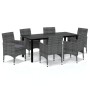 Garden dining set 7 pieces and gray synthetic rattan cushions by vidaXL, Garden sets - Ref: Foro24-3094983, Price: 514,31 €, ...