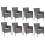 9-piece garden furniture set with gray synthetic rattan cushions by vidaXL, Garden sets - Ref: Foro24-3094984, Price: 604,10 ...
