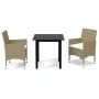 3-piece garden dining set with beige synthetic rattan cushions by vidaXL, Garden sets - Ref: Foro24-3094985, Price: 283,72 €,...