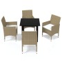 5-piece garden furniture set with beige synthetic rattan cushions by vidaXL, Garden sets - Ref: Foro24-3094986, Price: 391,37...