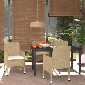 5-piece garden furniture set with beige synthetic rattan cushions by vidaXL, Garden sets - Ref: Foro24-3094987, Price: 399,71...