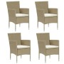 5-teiliges Gartenmöbel-Set mit beigen synthetischen Rattankissen von vidaXL, Gartensets - Ref: Foro24-3094987, Preis: 399,42 ...