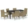 7-piece garden dining set with beige synthetic rattan cushions. by vidaXL, Garden sets - Ref: Foro24-3094989, Price: 557,41 €...