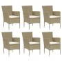7-piece garden dining set with beige synthetic rattan cushions. by vidaXL, Garden sets - Ref: Foro24-3094989, Price: 557,41 €...