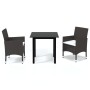 3-piece garden dining set with brown synthetic rattan cushions by vidaXL, Garden sets - Ref: Foro24-3094991, Price: 277,04 €,...
