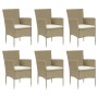 7-piece garden dining set with beige synthetic rattan cushions by vidaXL, Garden sets - Ref: Foro24-3094988, Price: 526,24 €,...