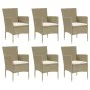 7-piece garden dining set with beige synthetic rattan cushions by vidaXL, Garden sets - Ref: Foro24-3094988, Price: 525,18 €,...