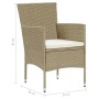 7-piece garden dining set with beige synthetic rattan cushions by vidaXL, Garden sets - Ref: Foro24-3094988, Price: 526,24 €,...
