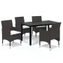 5-teiliges Gartenmöbel-Set mit braunen synthetischen Rattankissen von vidaXL, Gartensets - Ref: Foro24-3094993, Preis: 391,25...