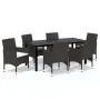Garden furniture set with cushions 7 pieces brown synthetic rattan by vidaXL, Garden sets - Ref: Foro24-3094995, Price: 549,4...
