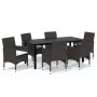 Gartenmöbel-Set mit Kissen, 7-teilig, braunes synthetisches Rattan von vidaXL, Gartensets - Ref: Foro24-3094995, Preis: 545,4...