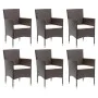 Garden furniture set with cushions 7 pieces brown synthetic rattan by vidaXL, Garden sets - Ref: Foro24-3094995, Price: 549,4...
