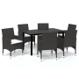 Garden furniture set with 7-piece synthetic rattan brown cushions. by vidaXL, Garden sets - Ref: Foro24-3094994, Price: 516,9...