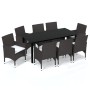 9-teiliges Gartenmöbel-Set mit Kissen synthetisches Rattan braun von vidaXL, Gartensets - Ref: Foro24-3094996, Preis: 647,13 ...