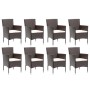 9-teiliges Gartenmöbel-Set mit Kissen synthetisches Rattan braun von vidaXL, Gartensets - Ref: Foro24-3094996, Preis: 647,13 ...