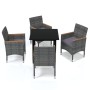 5-teiliges Gartenmöbel-Set mit grauen synthetischen Rattankissen von vidaXL, Gartensets - Ref: Foro24-3095004, Preis: 394,80 ...