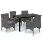 5-piece garden furniture set with gray synthetic rattan cushions by vidaXL, Garden sets - Ref: Foro24-3095005, Price: 405,42 ...