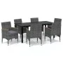 7-teiliges Gartenmöbel-Set mit grauen synthetischen Rattankissen von vidaXL, Gartensets - Ref: Foro24-3095007, Preis: 561,85 ...