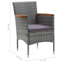 7-teiliges Gartenmöbel-Set mit grauen synthetischen Rattankissen von vidaXL, Gartensets - Ref: Foro24-3095007, Preis: 569,21 ...