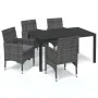 5-piece garden furniture set with gray synthetic rattan cushions by vidaXL, Garden sets - Ref: Foro24-3095023, Price: 465,38 ...
