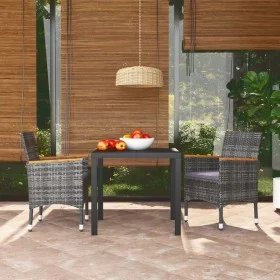 Juego muebles jardín 3 pzas con cojines ratán sintético gris by vidaXL, Garden sets - Ref: Foro24-3095027, Price: 287,56 €, D...