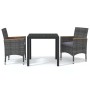 Juego muebles jardín 3 pzas con cojines ratán sintético gris by vidaXL, Garden sets - Ref: Foro24-3095027, Price: 298,18 €, D...
