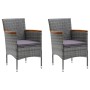 Juego muebles jardín 3 pzas con cojines ratán sintético gris by vidaXL, Garden sets - Ref: Foro24-3095027, Price: 298,18 €, D...