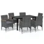 7-piece garden furniture set with gray synthetic rattan cushions by vidaXL, Garden sets - Ref: Foro24-3095006, Price: 540,91 ...