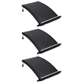 Paneles calefactores solares de piscina curvos 3 uds 110x65 cm