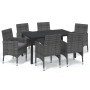 7-piece garden furniture set with gray synthetic rattan cushions by vidaXL, Garden sets - Ref: Foro24-3095024, Price: 541,63 ...