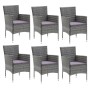 7-piece garden furniture set with gray synthetic rattan cushions by vidaXL, Garden sets - Ref: Foro24-3095024, Price: 541,63 ...