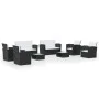 8-teiliges Gartenmöbel-Set und schwarze synthetische Rattankissen von vidaXL, Gartensets - Ref: Foro24-3095941, Preis: 855,87...