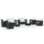 8-teiliges Gartenmöbel-Set und schwarze synthetische Rattankissen von vidaXL, Gartensets - Ref: Foro24-3095941, Preis: 862,38...