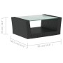 Set muebles de jardín 16 piezas y cojines ratán sintético negro