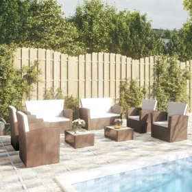 8-teiliges Gartenmöbel-Set und braune synthetische Rattankissen von vidaXL, Gartensets - Ref: Foro24-3095943, Preis: 775,14 €...