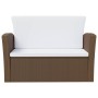 Set muebles de jardín 8 pzas y cojines ratán sintético marrón