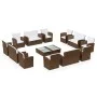 Set muebles de jardín 16 pzas y cojines ratán sintético marrón de vidaXL, Conjuntos de jardín - Ref: Foro24-3095944, Precio: ...