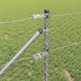 Reja con postes Plateado 0.6 x 100 m Acero recubierto de PVC