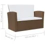 Set muebles de jardín 16 pzas y cojines ratán sintético marrón de vidaXL, Conjuntos de jardín - Ref: Foro24-3095944, Precio: ...