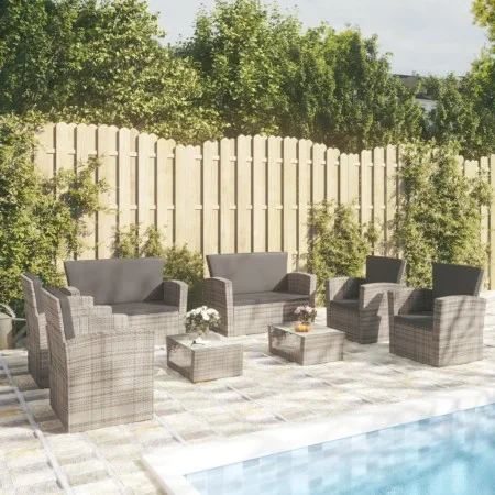 8-teiliges Gartenmöbel-Set und graue synthetische Rattankissen von vidaXL, Gartensets - Ref: Foro24-3095945, Preis: 881,61 €,...