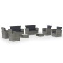 8-teiliges Gartenmöbel-Set und graue synthetische Rattankissen von vidaXL, Gartensets - Ref: Foro24-3095945, Preis: 892,53 €,...
