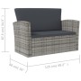 8-teiliges Gartenmöbel-Set und graue synthetische Rattankissen von vidaXL, Gartensets - Ref: Foro24-3095945, Preis: 892,53 €,...