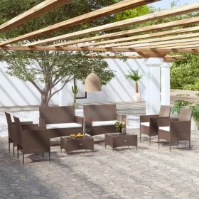 8-piece garden furniture set and brown synthetic rattan cushions by vidaXL, Garden sets - Ref: Foro24-3095957, Price: 423,51 ...