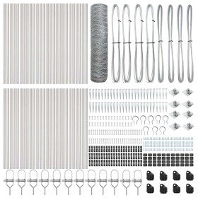 Reja con postes Plateado 0.8 x 100 m Acero recubierto de PVC