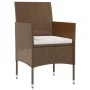 Set muebles de jardín 8 pzas y cojines ratán sintético marrón de vidaXL, Conjuntos de jardín - Ref: Foro24-3095957, Precio: 4...