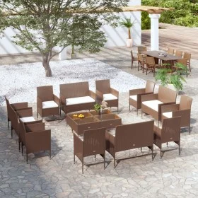 Gartenmöbel-Set 16-teilig und braune synthetische Rattankissen von vidaXL, Gartensets - Ref: Foro24-3095958, Preis: 869,82 €,...