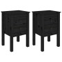 Mesitas de noche 2 uds madera maciza de pino negro 40x35x61,5cm de vidaXL, Mesitas de noche - Ref: Foro24-813698, Precio: 77,...